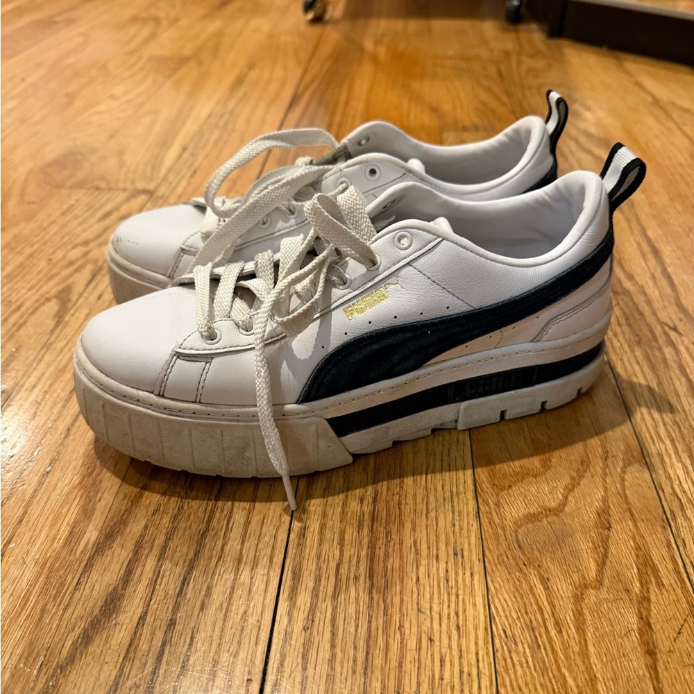 Puma Mayze Black and White Sneakers